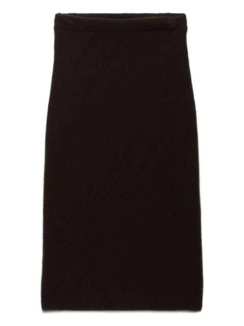 Prada diamond-pattern midi skirt - Brown - zdjęcie produktu nr 1
