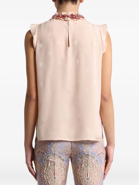ETRO embellished silk top - Pink - zdjęcie produktu nr 2