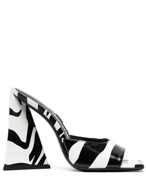 The Attico Devon zebra-print 115mm sandals - Black - zdjęcie produktu nr 1