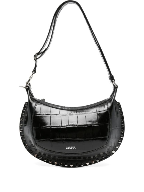 ISABEL MARANT crocodile-embossed studded shoulder bag - Black - zdjęcie produktu nr 2