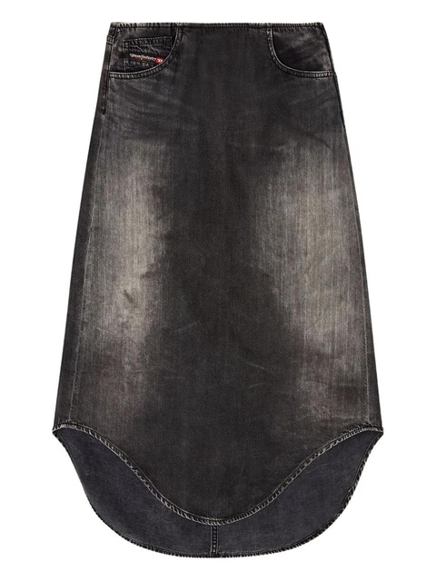 Diesel curved-hem denim skirt - Black - zdjęcie produktu nr 1