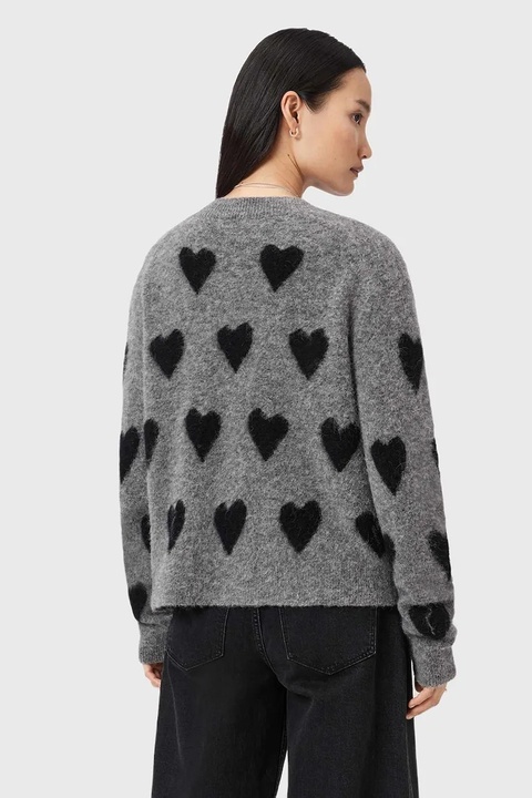 AllSaints kardigan z dodatkiem wełny AMORA kolor czarny ciepły W042KC - zdjęcie produktu nr 2