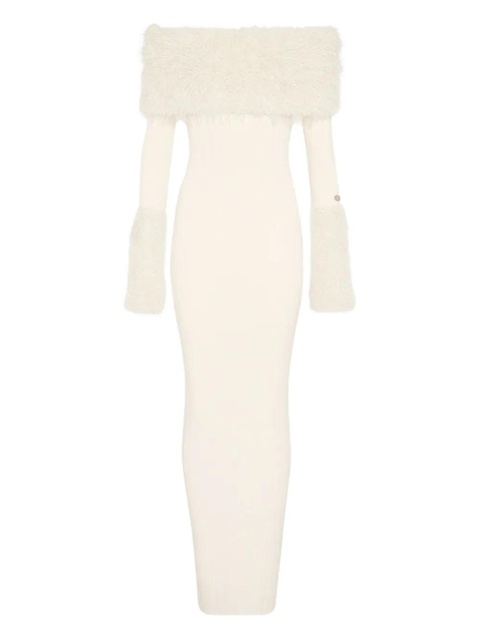 Jean Paul Gaultier ribbed faux-fur trimmed dress - Neutrals - zdjęcie produktu nr 1