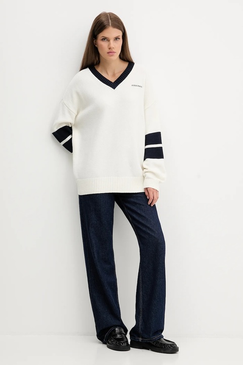 Guess Jeans sweter z dodatkiem wełny damski kolor beżowy W5BR10 Z0561 - zdjęcie produktu nr 2