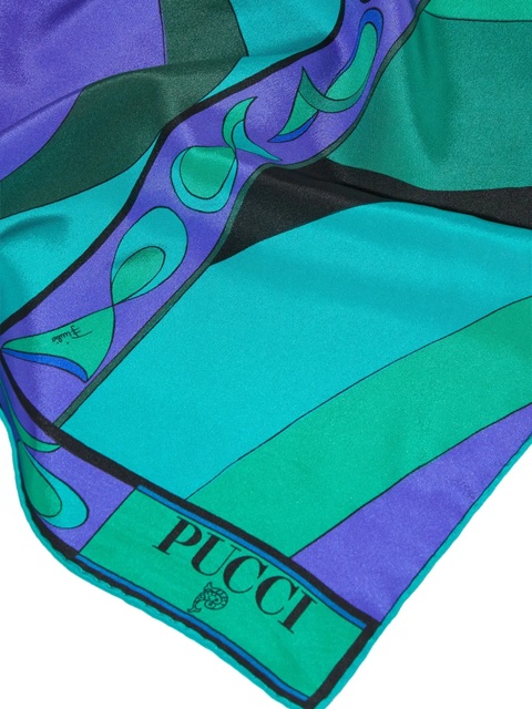 PUCCI Pesci-print silk scarf - Green - zdjęcie produktu nr 2