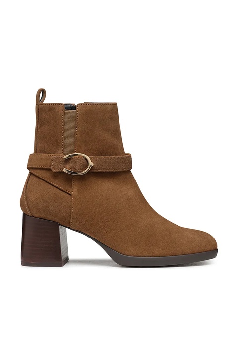 Geox botki zamszowe D WALK PLEASURE 55 damskie kolor brązowy na słupku D46XBA 00022 C6372 - zdjęcie produktu nr 1