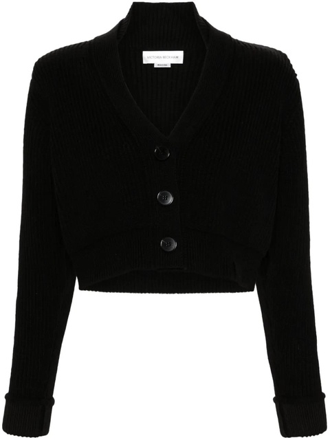 Victoria Beckham V-neck cropped cardigan - Black - zdjęcie produktu nr 1