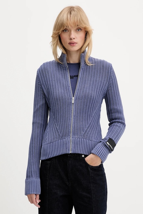 Karl Lagerfeld Jeans kardigan bawełniany damski kolor fioletowy A4W18017 - zdjęcie produktu nr 1