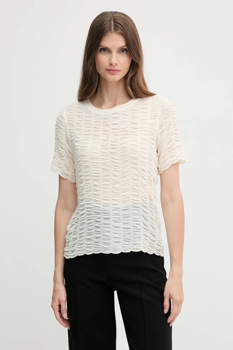 Dkny t-shirt damski kolor beżowy P52SAW83 - zdjęcie produktu nr 1