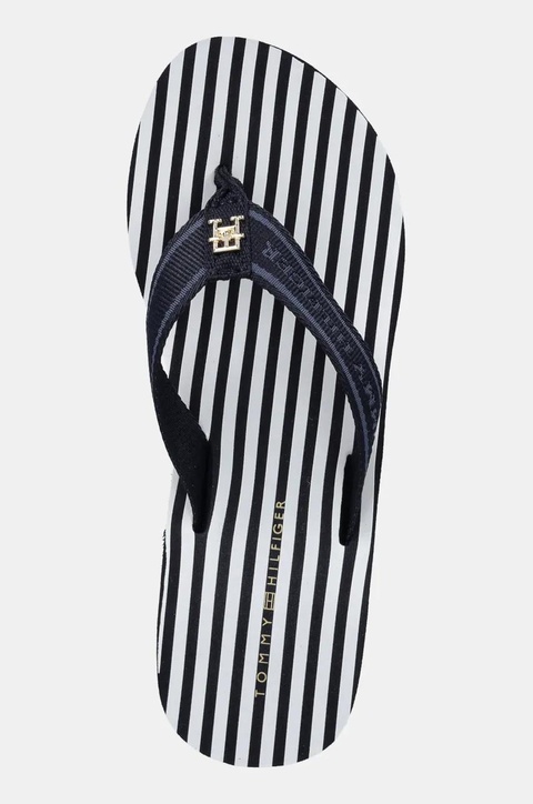 Tommy Hilfiger japonki TH STRIPES WEDGE BEACH SANDAL damskie kolor granatowy na koturnie FW0FW08521 - zdjęcie produktu nr 2