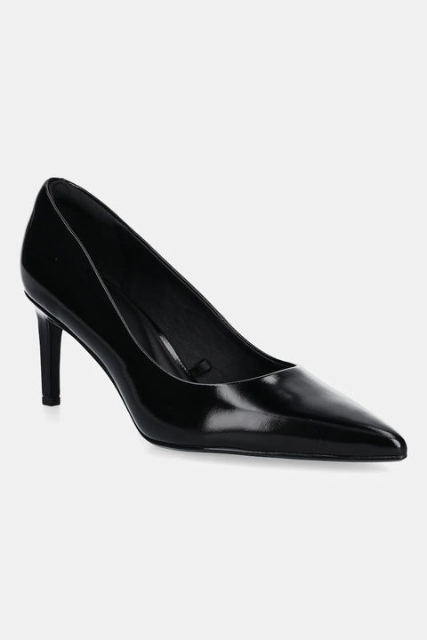 Calvin Klein szpilki skórzane ESS STILETTO 70 SHINY LTH kolor czarny HW0HW02828 - zdjęcie produktu nr 1