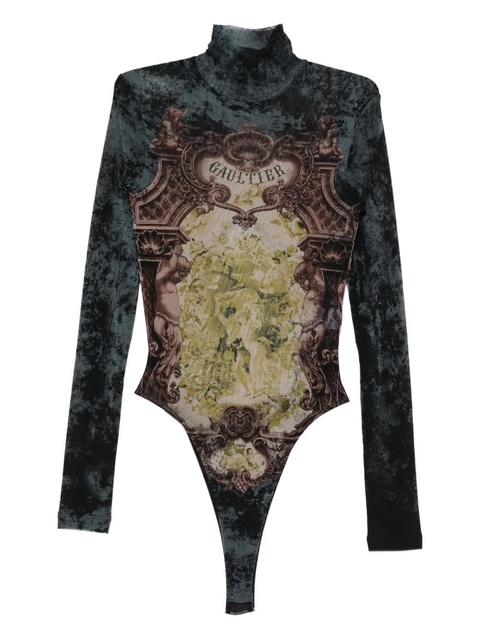 Jean Paul Gaultier high-neck print bodysuit - Blue - zdjęcie produktu nr 1