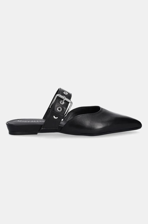 Marc O'Polo klapki skórzane PENELOPE 4A damskie kolor czarny 50318783702100 - zdjęcie produktu nr 2