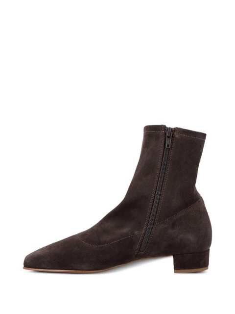 BY FAR suede zip ankle boots - Brown - zdjęcie produktu nr 2