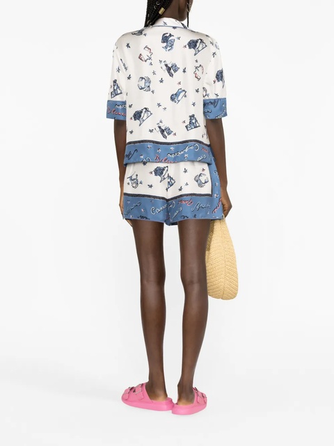 FENDI graphic-print silk shorts - White - zdjęcie produktu nr 2
