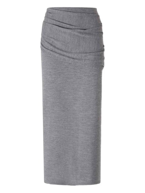 STAUD Wilma ruched midi skirt - Grey - zdjęcie produktu nr 2