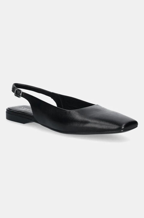 Vagabond Shoemakers baleriny skórzane DELIA kolor czarny z odkrytą piętą 5907-201-20 - zdjęcie produktu nr 1