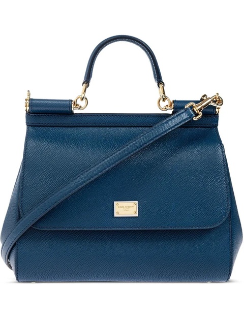 Dolce & Gabbana medium Sicily leather tote bag - Blue - zdjęcie produktu nr 1