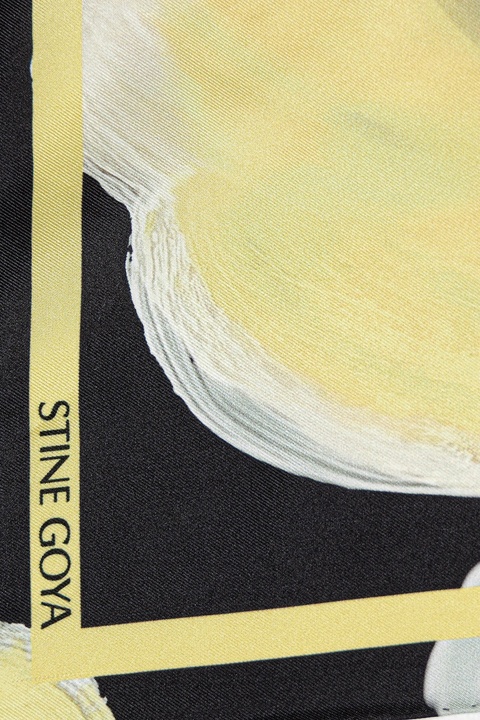 Stine Goya apaszka jedwabna damska kolor żółty wzorzysta SG-PS26-A010-2287 - zdjęcie produktu nr 2
