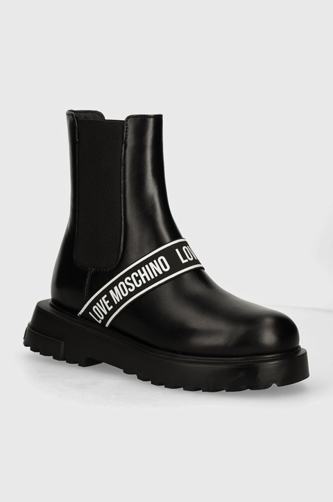 Love Moschino sztyblety skórzane damskie kolor czarny na platformie JA24104G1LIA0000 - zdjęcie produktu nr 1