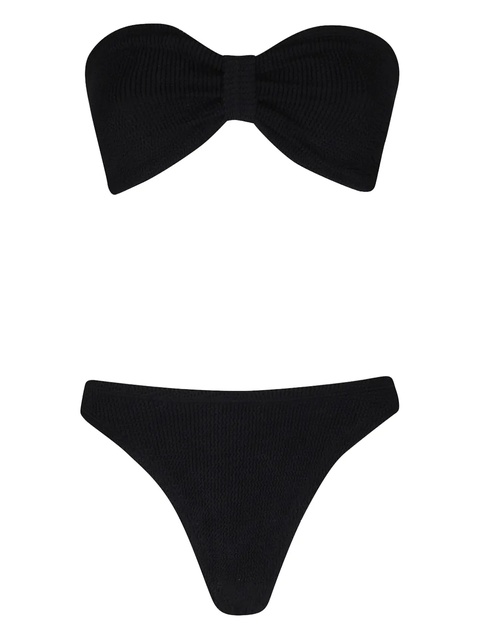 Hunza G bow-detail bandeau bikini set - Black - zdjęcie produktu nr 1