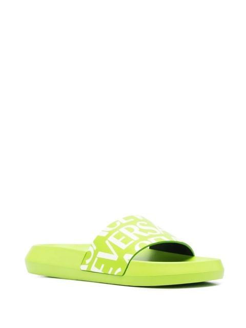 Versace logo-print slides - Green - zdjęcie produktu nr 2