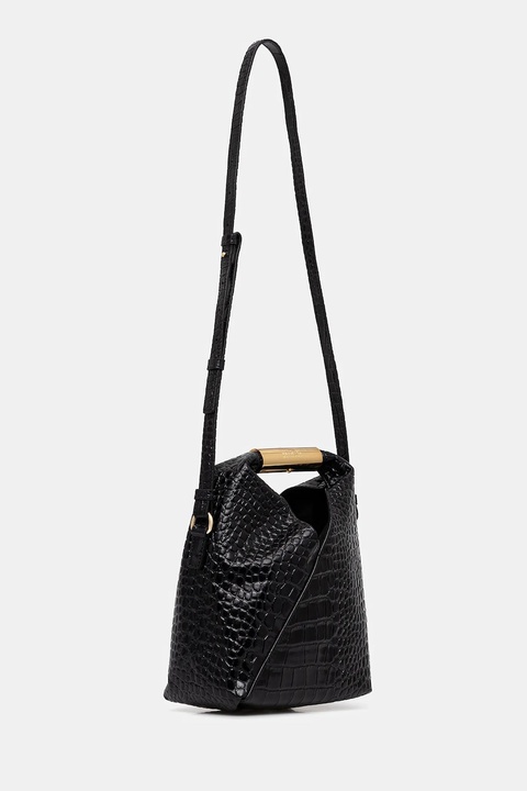 MM6 Maison Margiela torebka skórzana kolor czarny SB6WD0042.P8650.T8013 - zdjęcie produktu nr 2