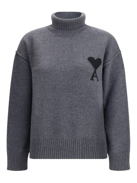 AMI Paris Ami De Coeur turtleneck sweater - Grey - zdjęcie produktu nr 1