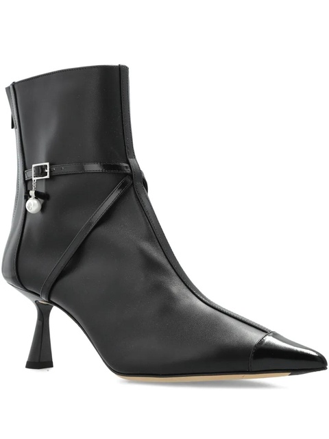 Jimmy Choo 70mm pearl-embellished pointed-toe boots - Black - zdjęcie produktu nr 1