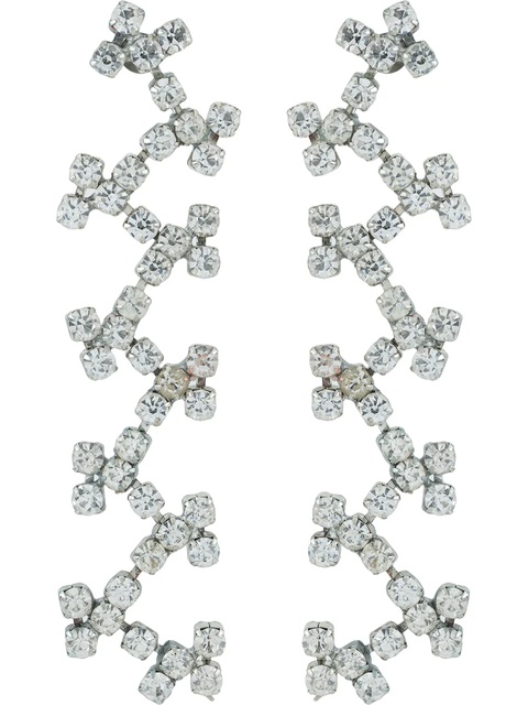 AREA cross-stitch embellished earrings - Silver - zdjęcie produktu nr 1