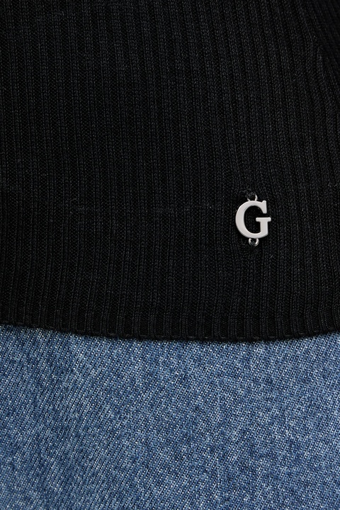 Guess longsleeve MELANIE kolor czarny dekolt hiszpański W5BR48 Z0612 - zdjęcie produktu nr 2