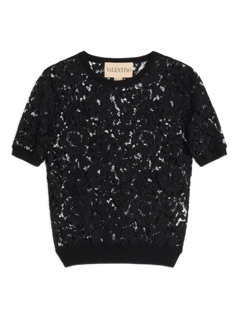 Valentino Garavani lace-panel top - Black - zdjęcie produktu nr 1