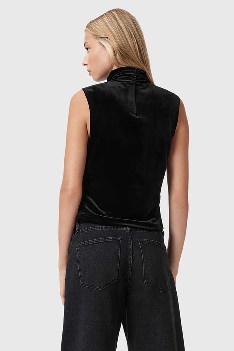 AllSaints bluzka damska kolor czarny gładka W012PZ - zdjęcie produktu nr 2