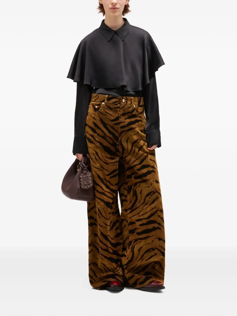 GANNI cape-detail satin shirt - Black - zdjęcie produktu nr 1