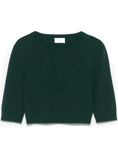 Saint Laurent wool cropped top - Green - zdjęcie produktu nr 1