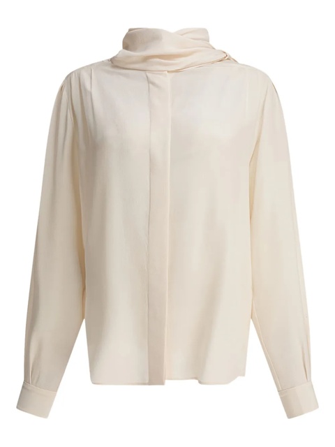 Prada scarf-collar silk shirt - Neutrals - zdjęcie produktu nr 1