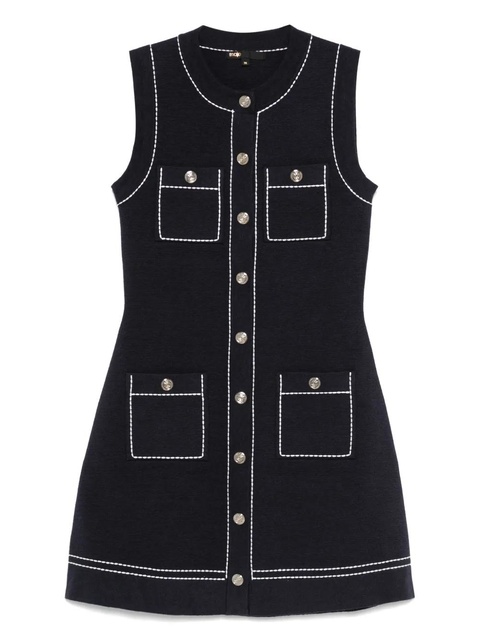 Maje contrast-stitch mini dress - Blue - zdjęcie produktu nr 1