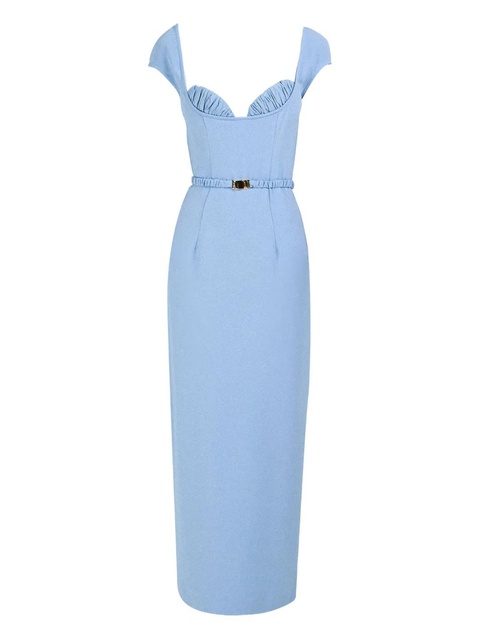 Rowen Rose bra-detail belted long dress - Blue - zdjęcie produktu nr 1