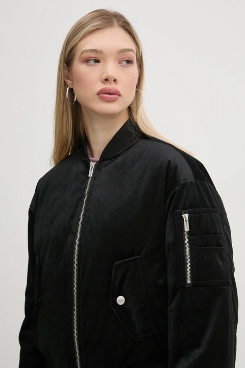 Karl Lagerfeld Jeans kurtka bomber damski kolor czarny zimowa oversize A1W15010 - zdjęcie produktu nr 2