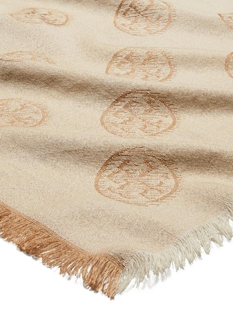 Tory Burch medallion logo oblong scarf - Neutrals - zdjęcie produktu nr 2