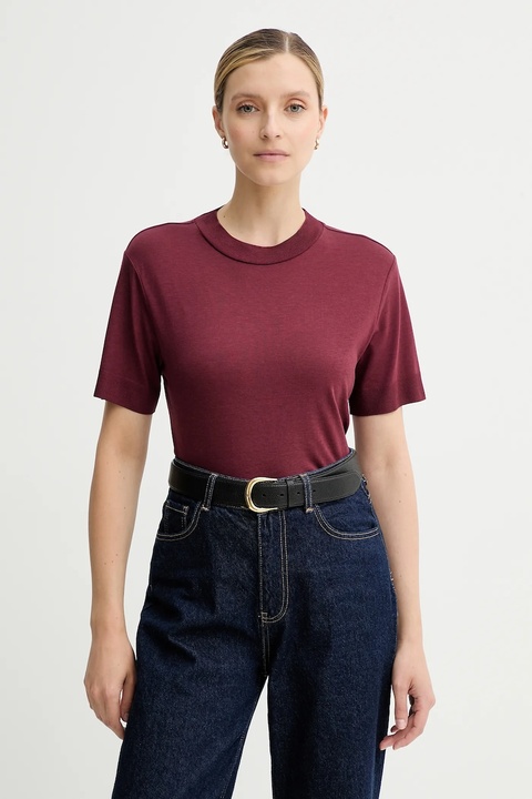 Calvin Klein t-shirt damski kolor bordowy LV044B206G - zdjęcie produktu nr 1