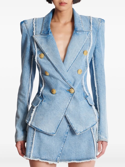 Balmain raw edge denim jacket - Blue - zdjęcie produktu nr 2
