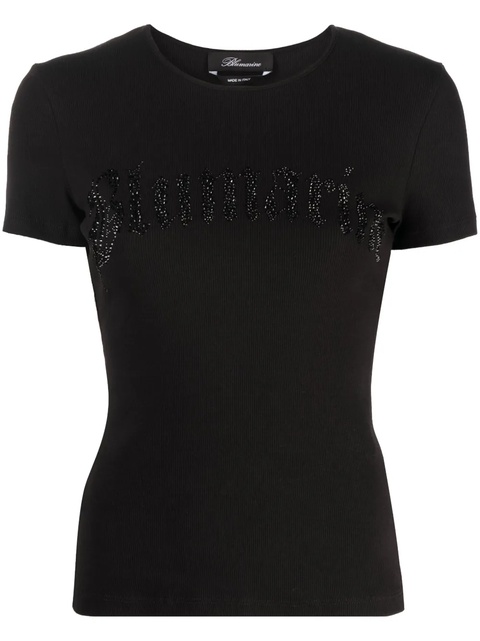 Blumarine logo-print cotton T-shirt - Black - zdjęcie produktu nr 1