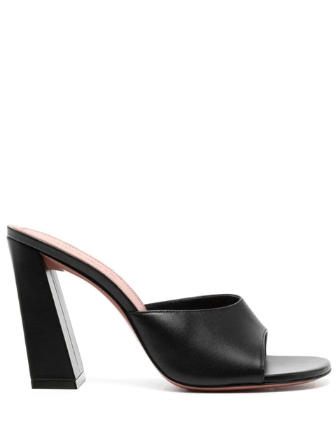 Amina Muaddi 95mm Brigitte leather mules - Black - zdjęcie produktu nr 1