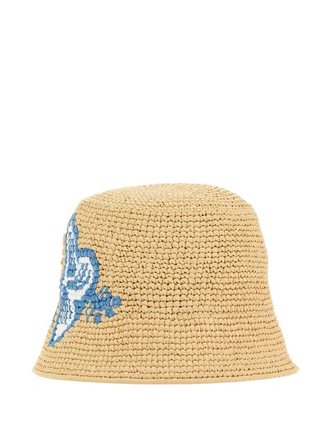 Prada raffia bucket hat - Neutrals - zdjęcie produktu nr 1