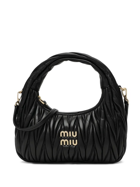 Miu Miu Wander pleated top-handle bag - Black - zdjęcie produktu nr 1