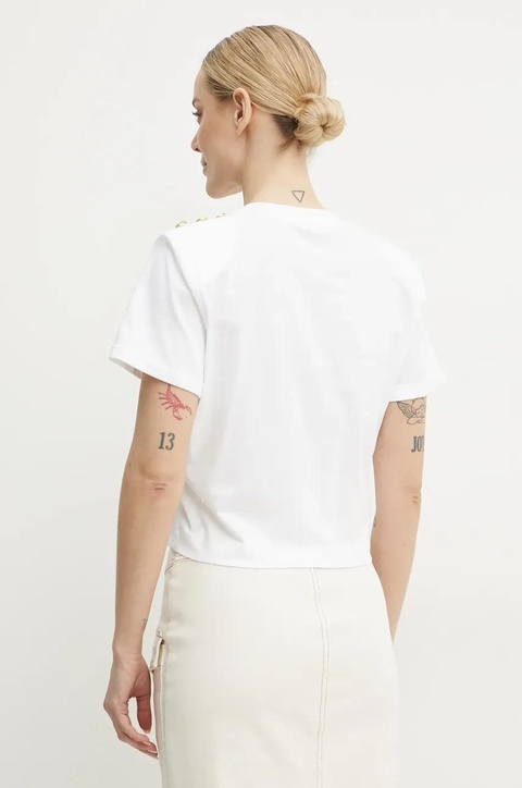 Guess t-shirt bawełniany damski kolor biały W5GI15 K8FQ4 - zdjęcie produktu nr 2