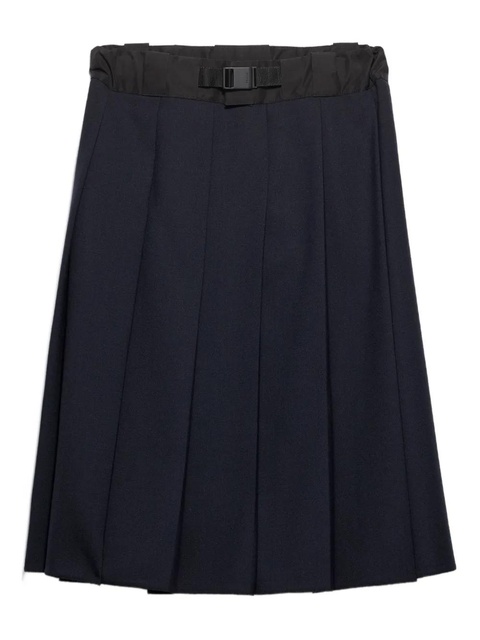 Prada pleated buckle-belt midi skirt - Blue - zdjęcie produktu nr 1