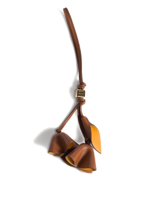 Miu Miu flower leather keyring - Brown - zdjęcie produktu nr 1