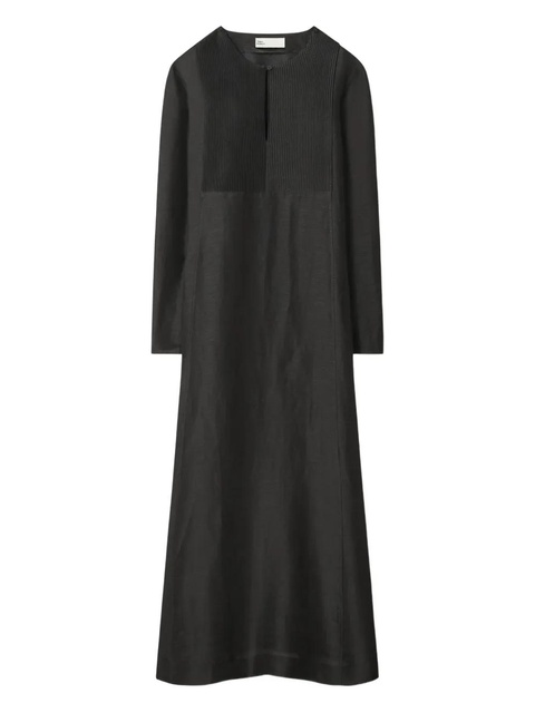 Tory Burch pleated-panel caftan - Black - zdjęcie produktu nr 1